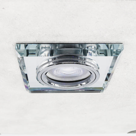 LED Einbaustrahler Extra-Flach Eckig CRISTAL 5W Warmweiß Dimmbar Eckig Klar 230V