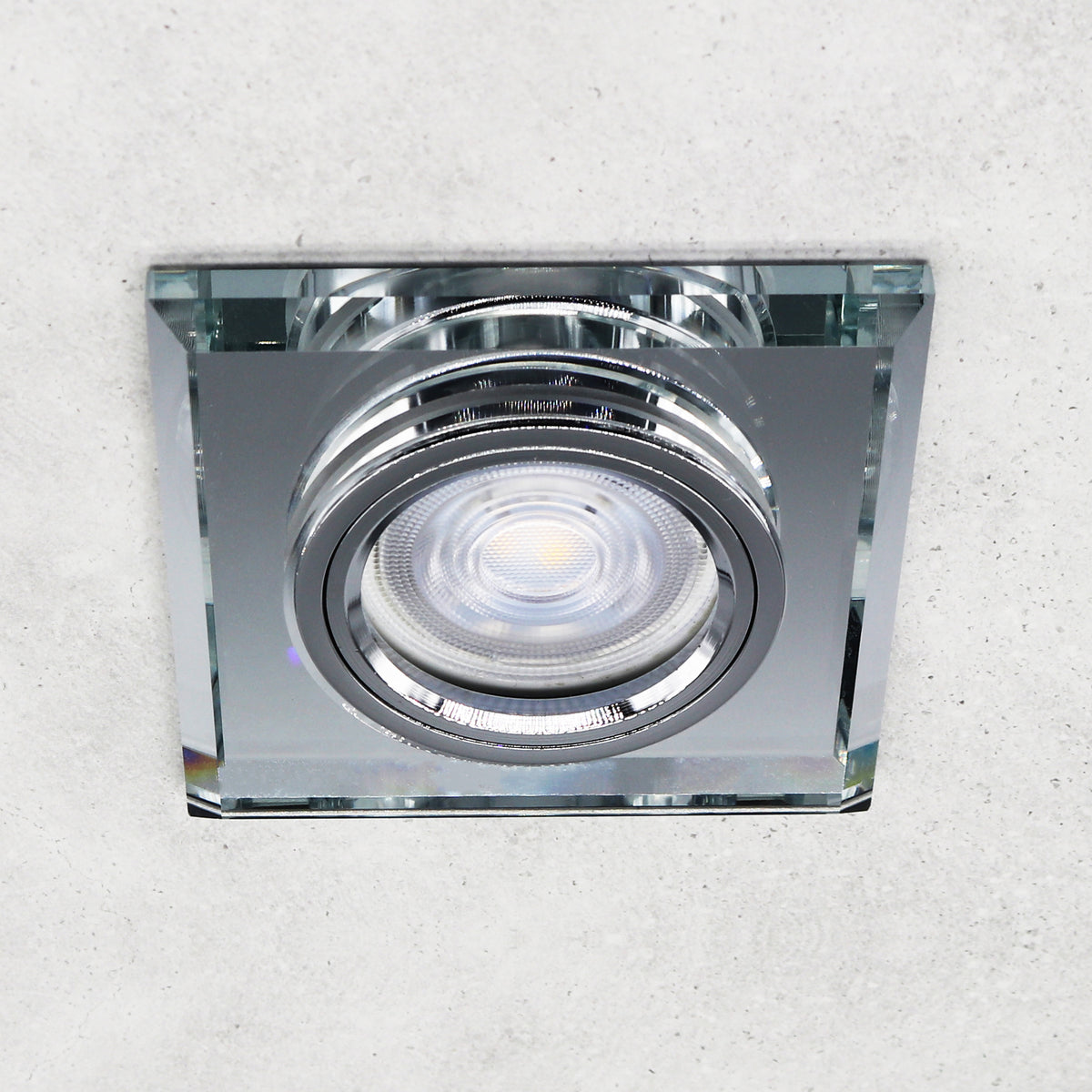 LED Einbaustrahler Extra-Flach Eckig CRISTAL 5W Warmweiß Dimmbar Eckig Klar 230V