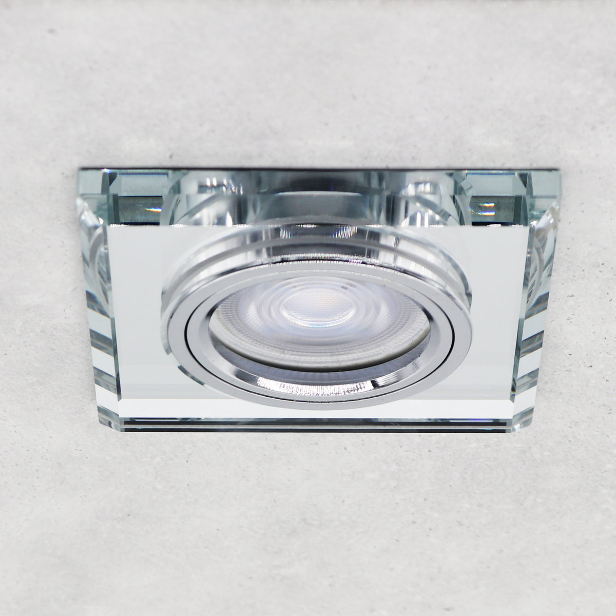 LED Einbaustrahler Extra-Flach Eckig CRISTAL 5W Warmweiß Dimmbar Eckig Klar 230V