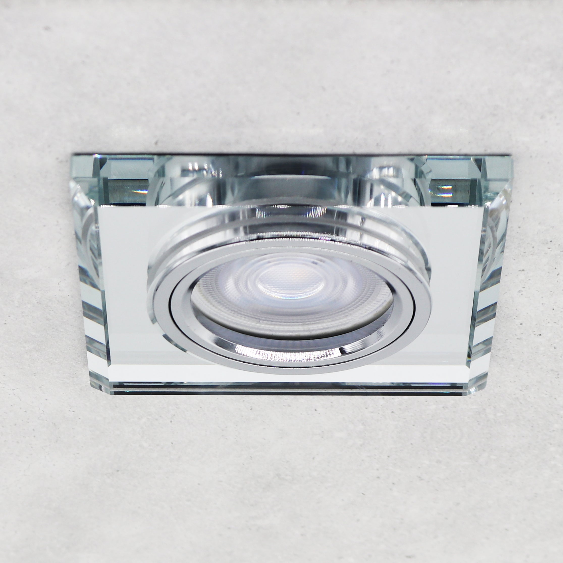 LED Einbaustrahler Extra-Flach Eckig CRISTAL 5W Warmweiß Dimmbar Eckig Klar 230V