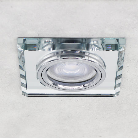 LED Einbaustrahler Extra-Flach Eckig CRISTAL 5W Warmweiß Dimmbar Eckig Klar 230V