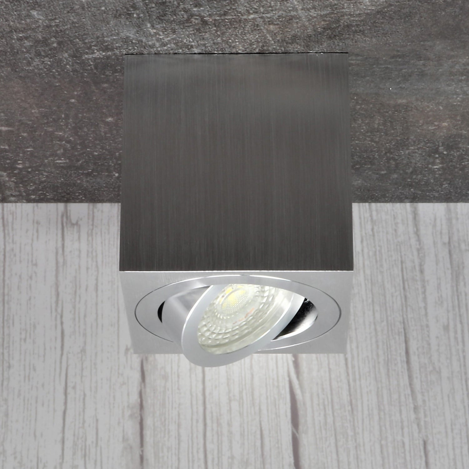 Ceiling spotlight surface-mounted light made of aluminum MILANO-Q square 84mm X 80mm IP20 GU10 230V