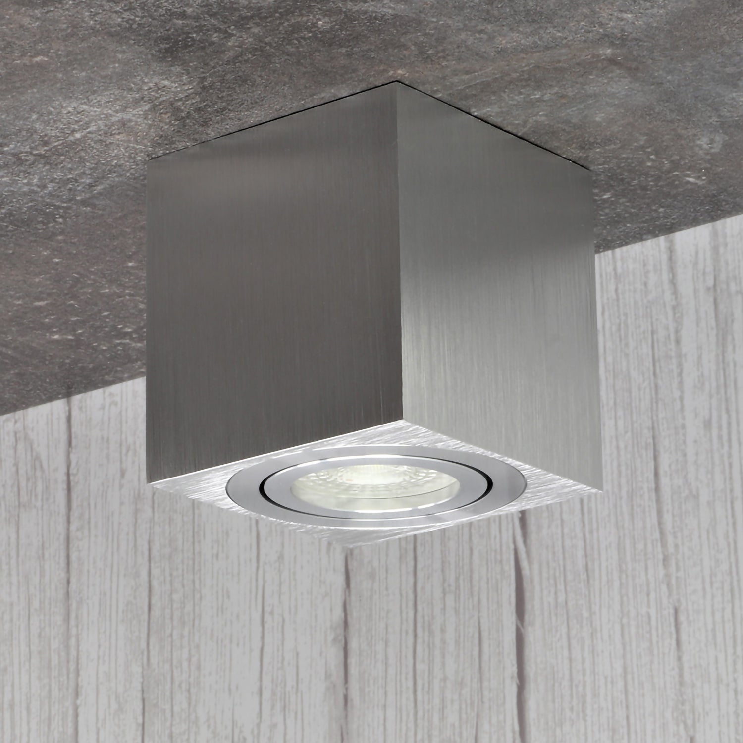 Ceiling spotlight surface-mounted light made of aluminum MILANO-Q square 84mm X 80mm IP20 GU10 230V