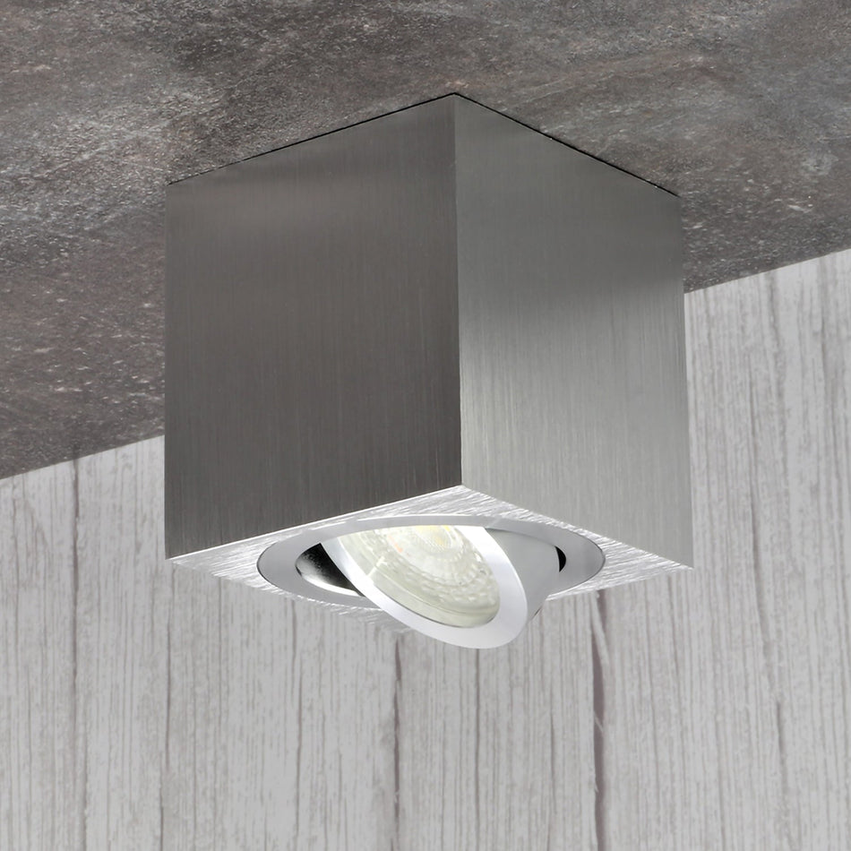 Deckenstrahler Aufbauleuchte aus Aluminium MILANO-Q Eckig 84mm X 80mm IP20 GU10 230V