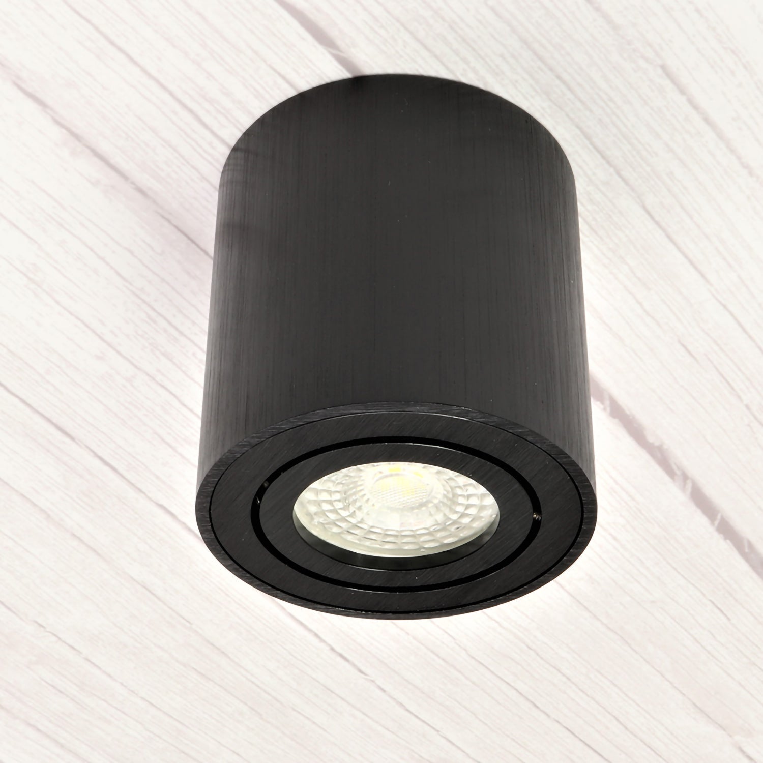 LED Aufbauleuchte 6.2W Dimmbar MILANO Rund Alu-Schwarz GU10 230V