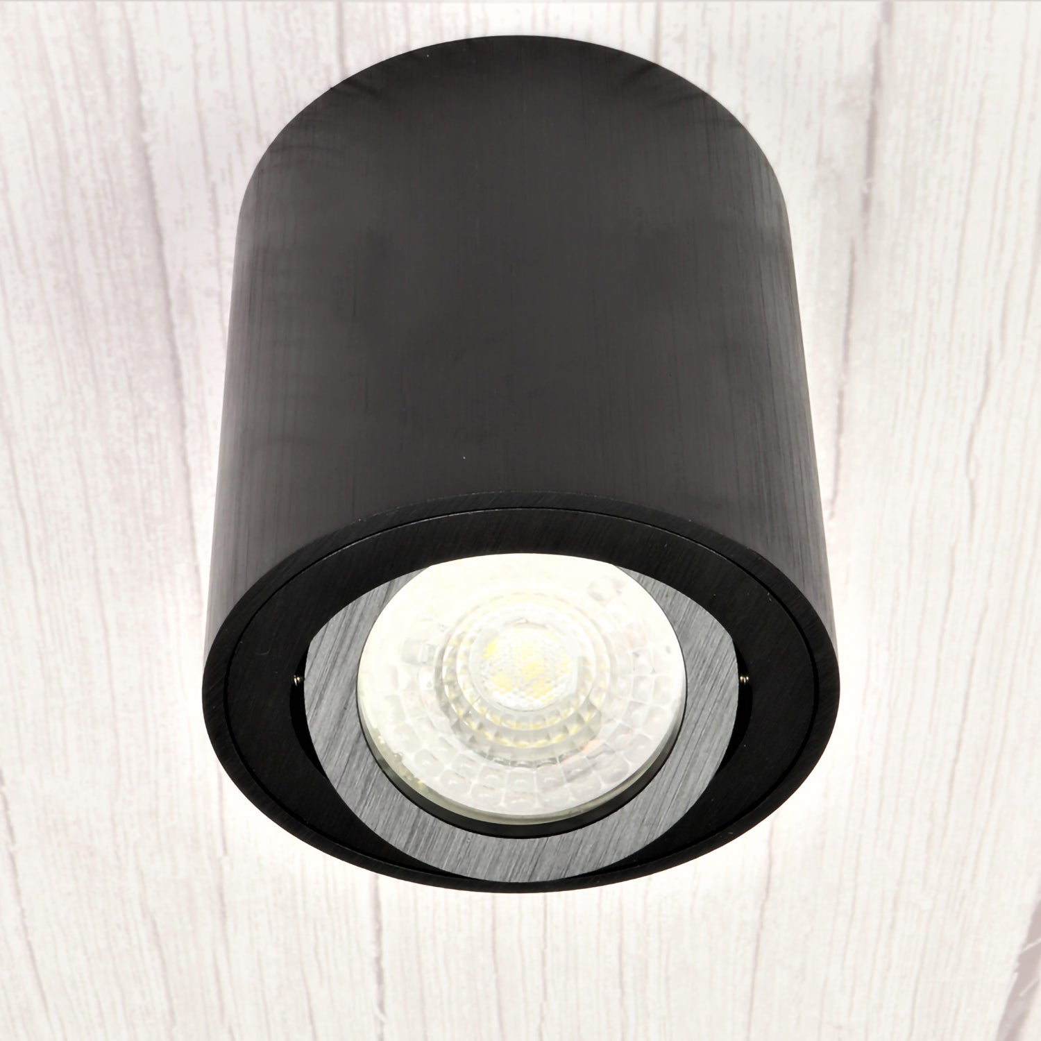 LED Aufbauleuchte 6.2W Dimmbar MILANO Rund Alu-Schwarz GU10 230V