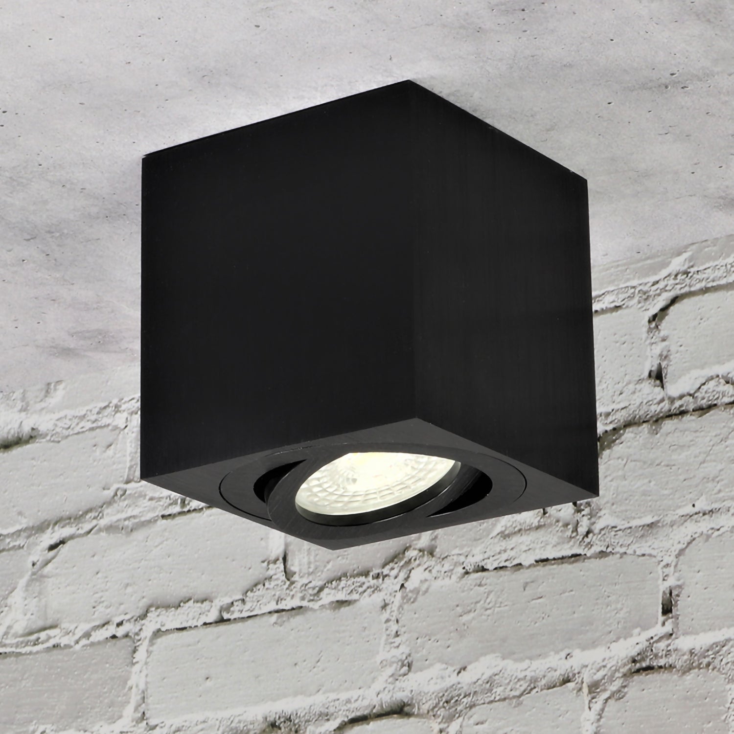 Ceiling spotlight surface-mounted light made of aluminum MILANO-Q square 84mm X 80mm IP20 GU10 230V