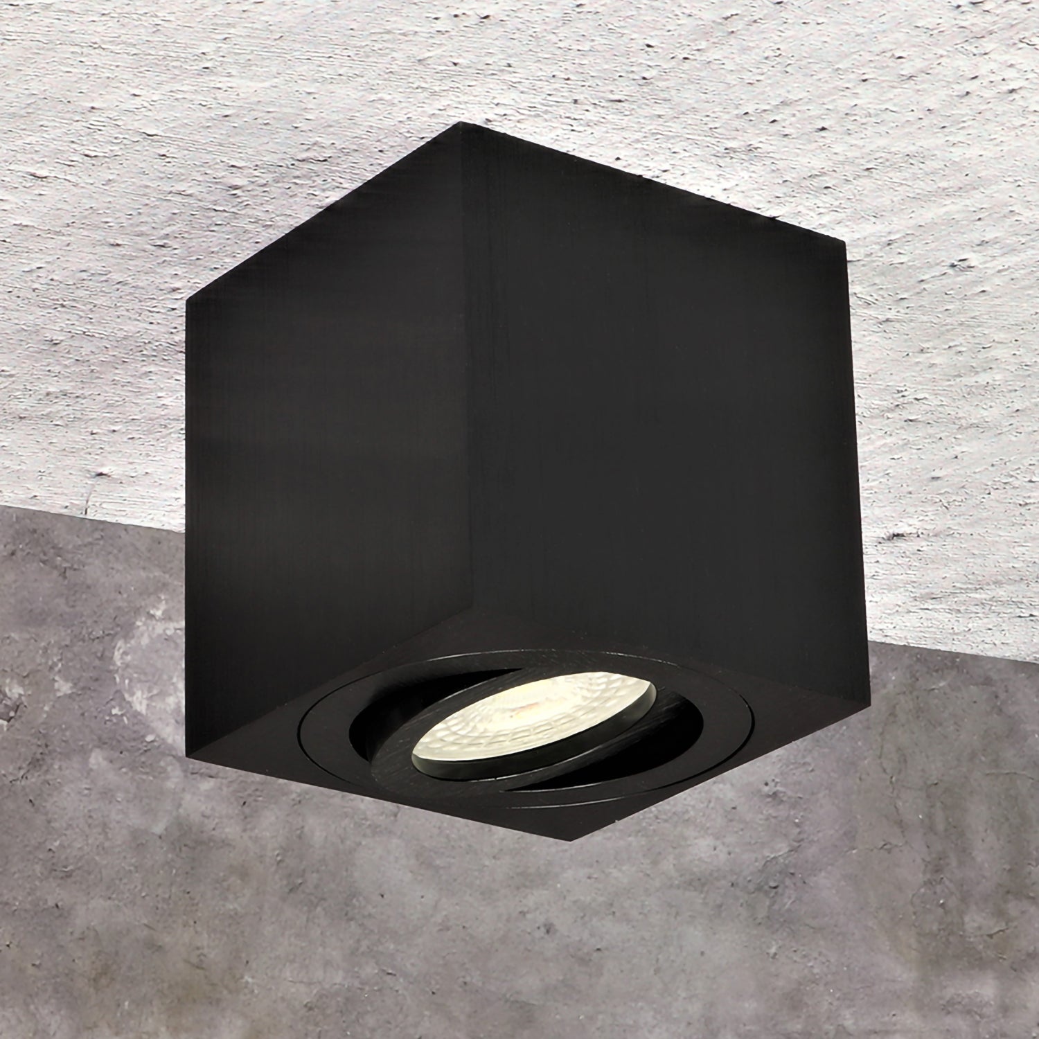 Ceiling spotlight surface-mounted light made of aluminum MILANO-Q square 84mm X 80mm IP20 GU10 230V