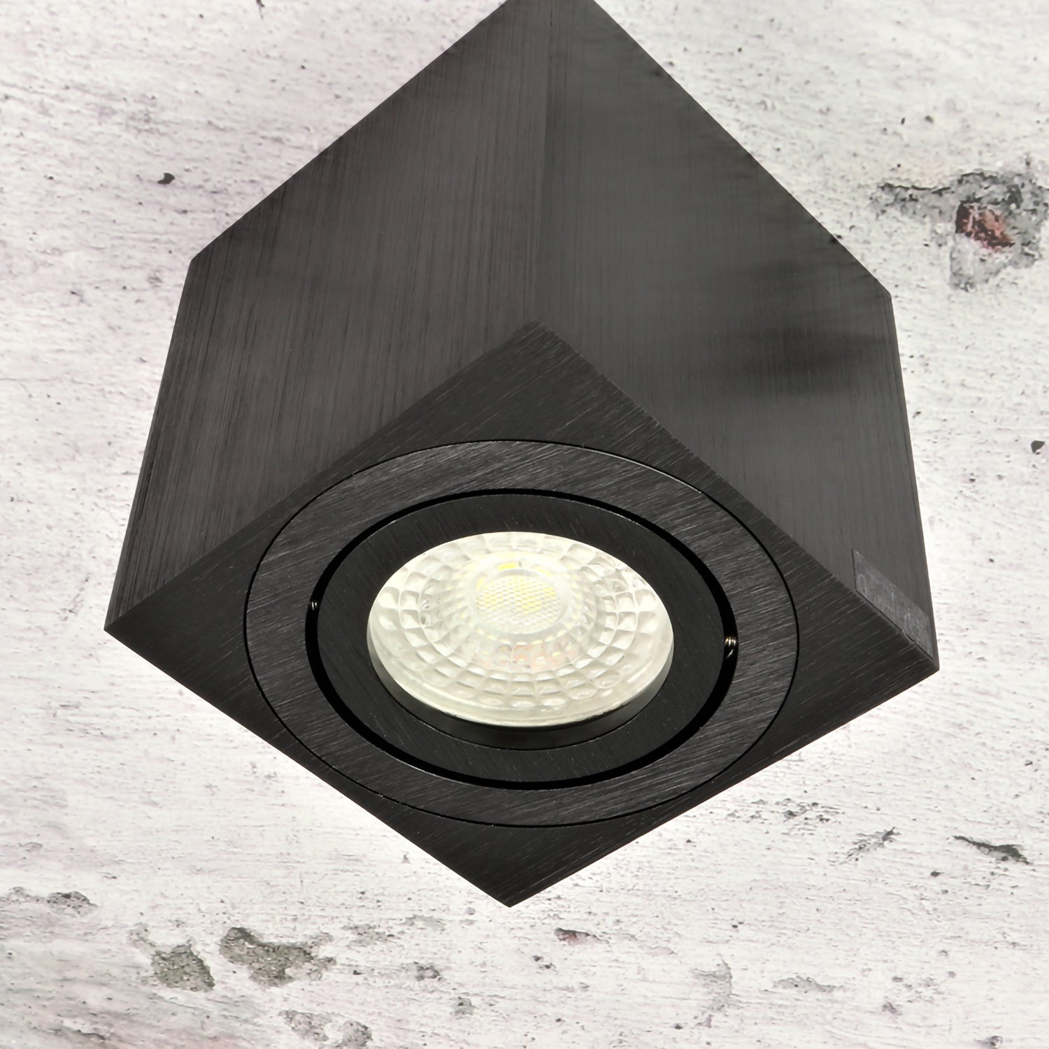 Ceiling spotlight surface-mounted light made of aluminum MILANO-Q square 84mm X 80mm IP20 GU10 230V