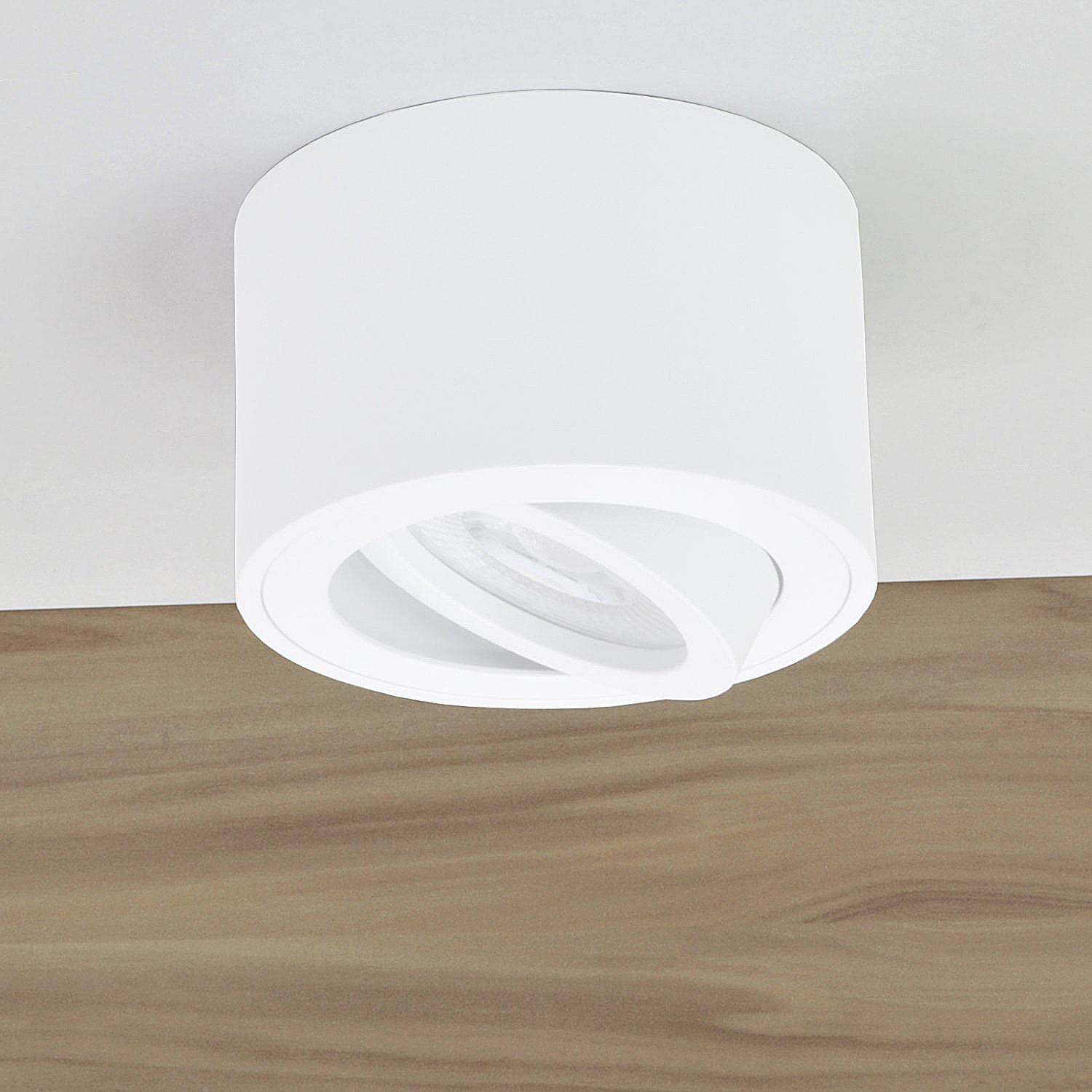 Spot en saillie aluminium MILANO SMALL (rond - blanc mat) + module LED 5W ou 6,5W extra-plat IP20 230V (F) 