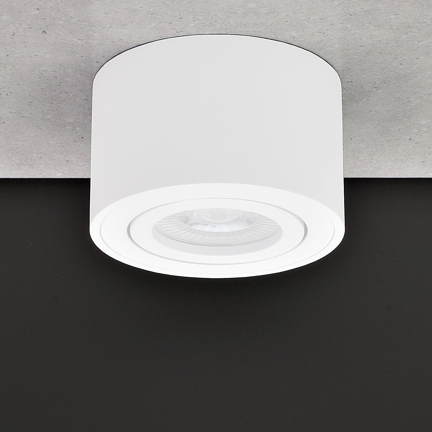 Spot en saillie aluminium MILANO SMALL (rond - blanc mat) + module LED 5W ou 6,5W extra-plat IP20 230V (F) 