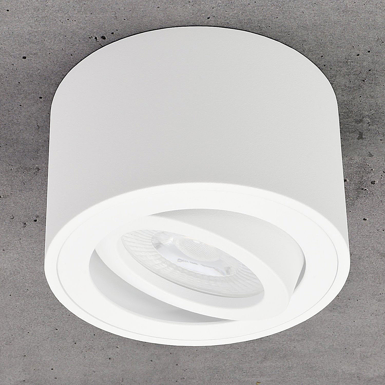 Spot en saillie aluminium MILANO SMALL (rond - blanc mat) + module LED 5W ou 6,5W extra-plat IP20 230V (F) 