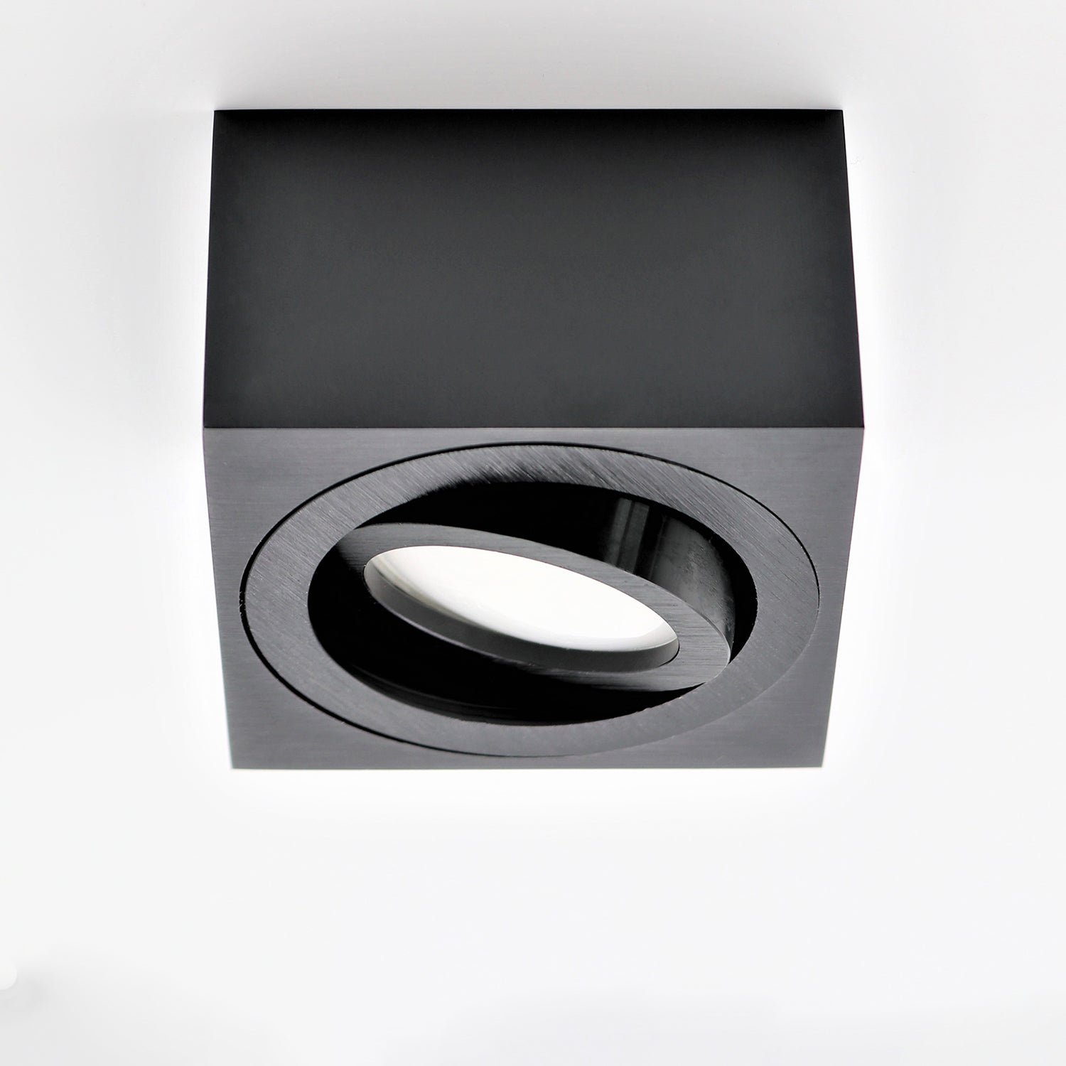 Surface-mounted spotlight made of aluminum MILANO SMALL (square - black matt) + LED module 5W or 6.5W extra-flat IP20 230V (F)