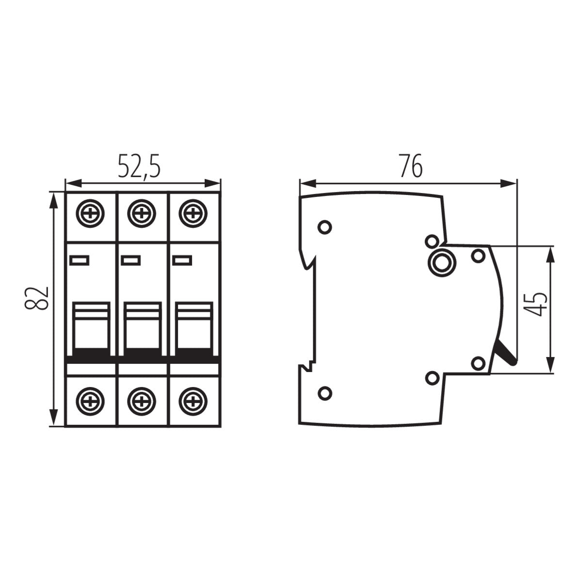 Leitungsschutzschalter, 3-polig Typ C, weiß / IP20 / 230-400V