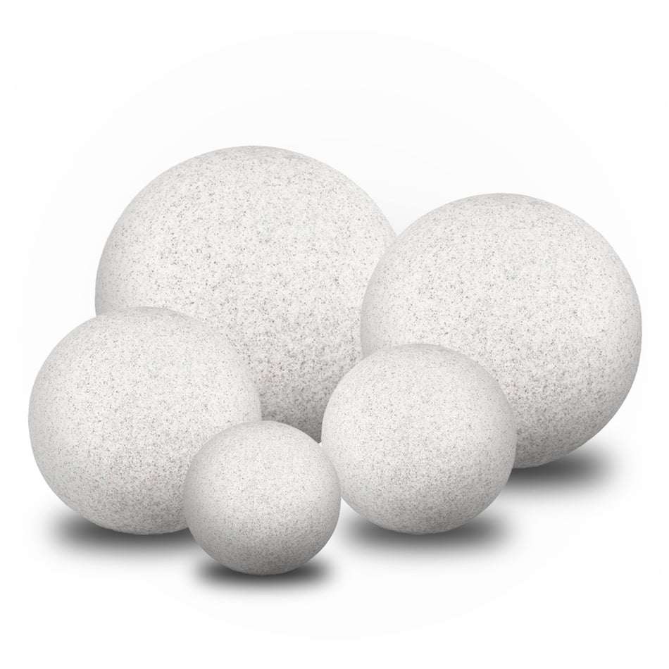 Kugelleuchte STONO N mit Erdspieß Ø23cm-58.5cm Naturstein-Optik max. 15W IP65 E27 230V