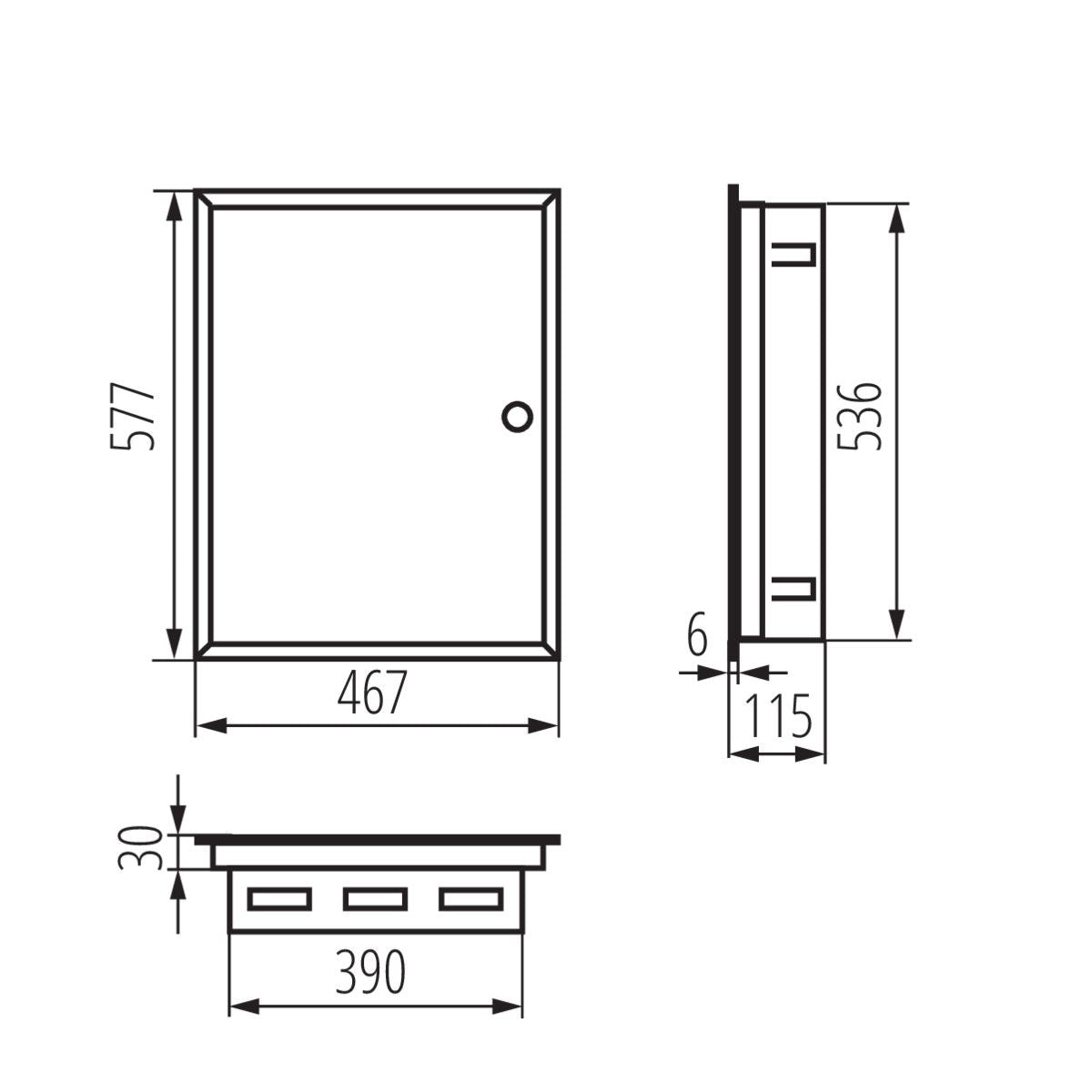 Verteilerkasten Metall weiß, 3x18P IP30 230/400V