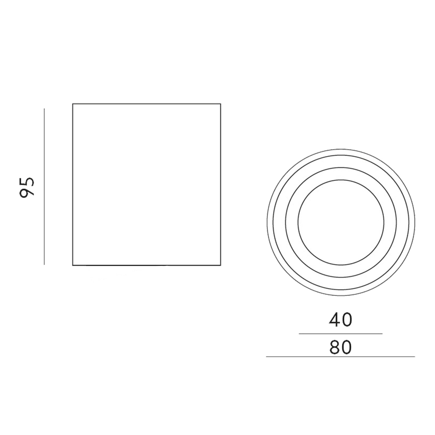 Spot en saillie aluminium MILANO-R IP44 Rond 95mm X Ø80mm IP44 GU10 230V 