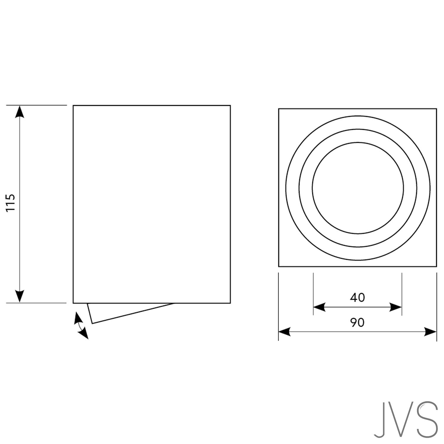 Spot en saillie en aluminium MILANO-Q LONG carré 115mm x 80mm IP20 GU10 230V