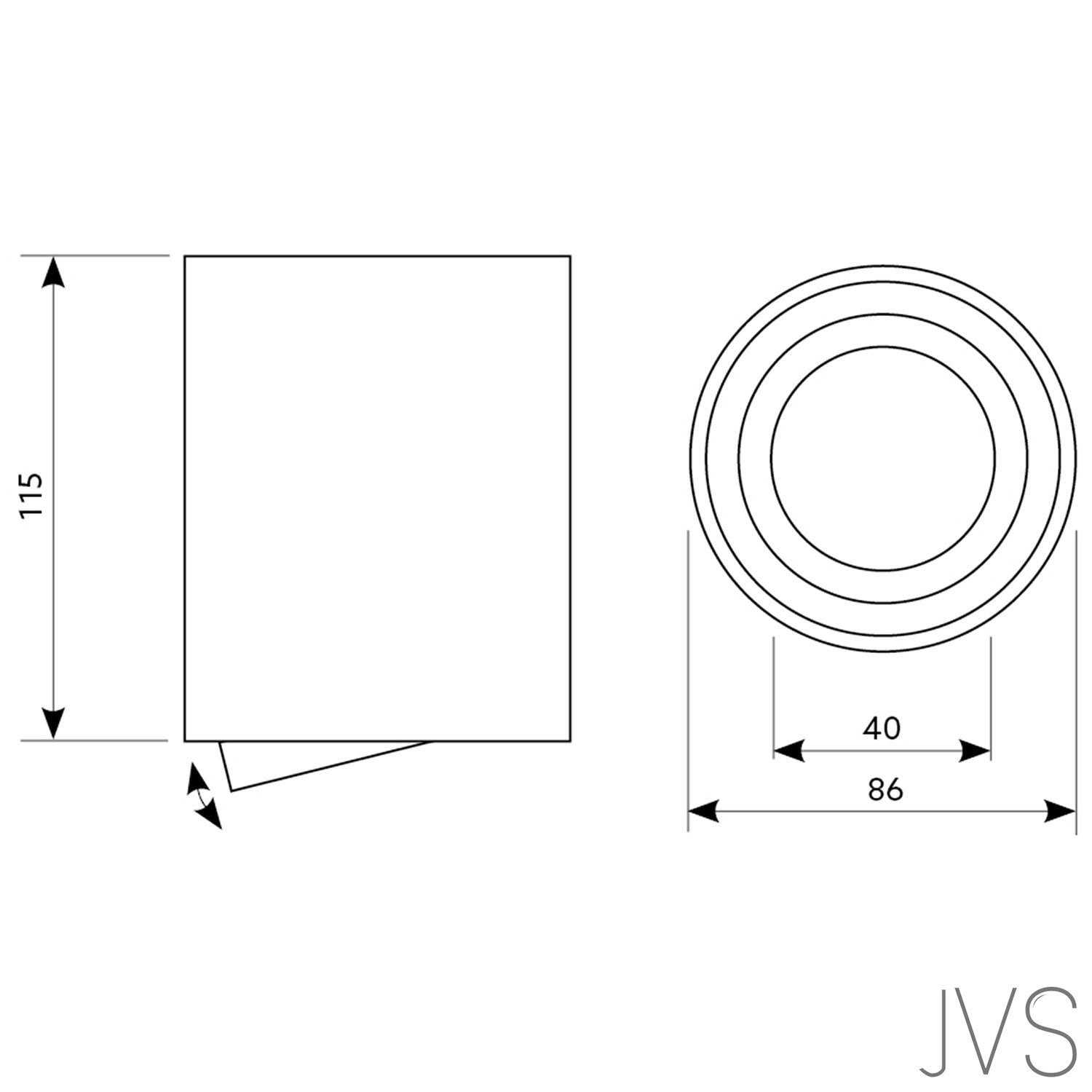 Spot en saillie aluminium MILANO-R LONG rond 115mm X Ø86mm IP20 GU10 230V 