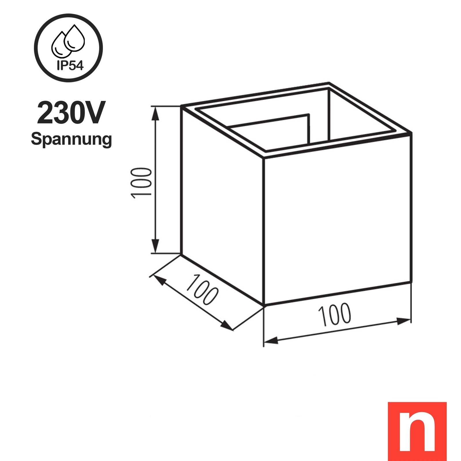 Wandleuchte für Außen Up & Down Graphit IP54 230V