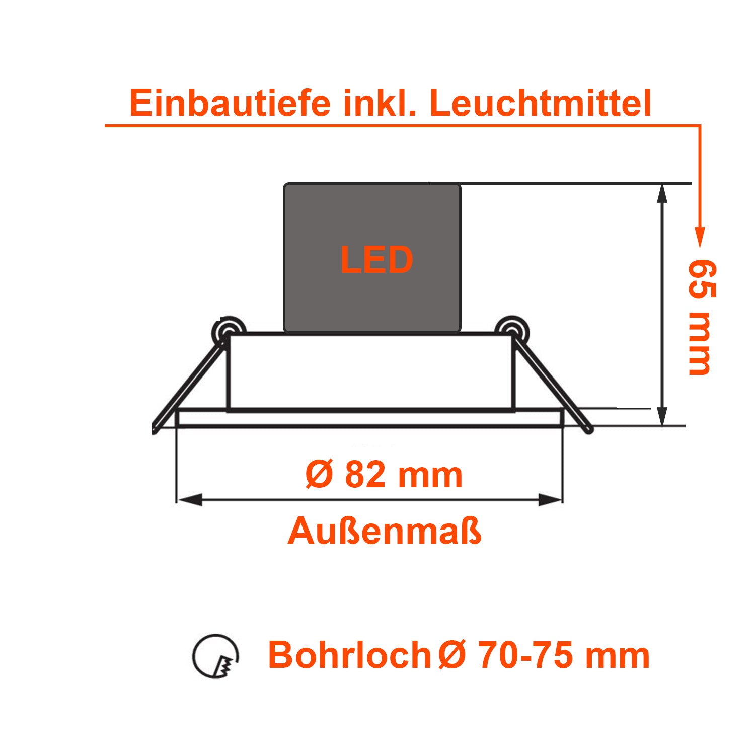 Einbaustrahler Cosmo | Rund | Aluminium | Weiß Matt  | Ø82mm | GU10 | 230V/12V