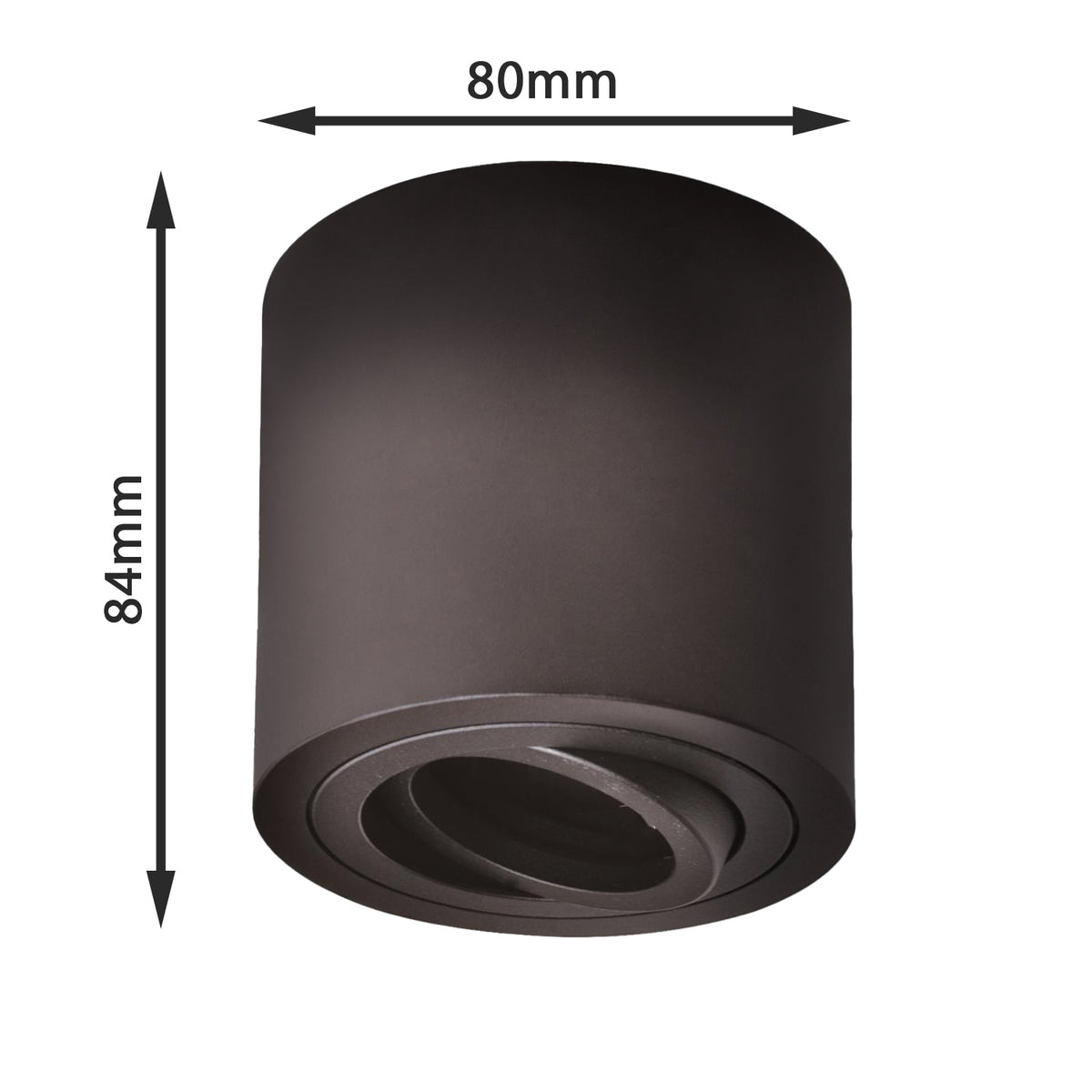 LED Aufbaustrahler MILANO | aus Aluminium | Rund Schwarz-Matt | inkl. Dimmbar 6W Warmweiß | IP20 | GU10 | 230V