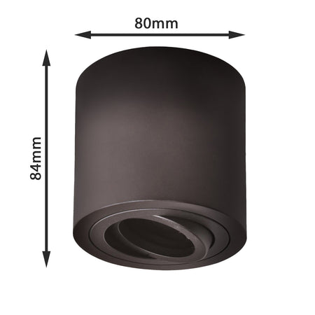 LED Aufbaustrahler MILANO | aus Aluminium | Rund Schwarz-Matt | inkl. Dimmbar 6W Warmweiß | IP20 | GU10 | 230V