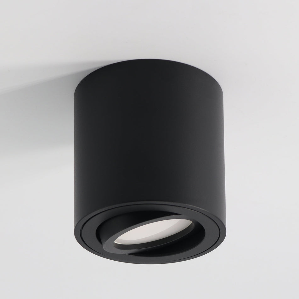 LED Aufbaustrahler MILANO | aus Aluminium | Rund Schwarz-Matt | inkl. Dimmbar 6W Neutralweiß | IP20 | GU10 | 230V