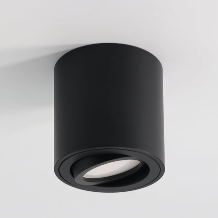 LED Aufbaustrahler MILANO | aus Aluminium | Rund Schwarz-Matt | inkl. Dimmbar 6W Neutralweiß | IP20 | GU10 | 230V