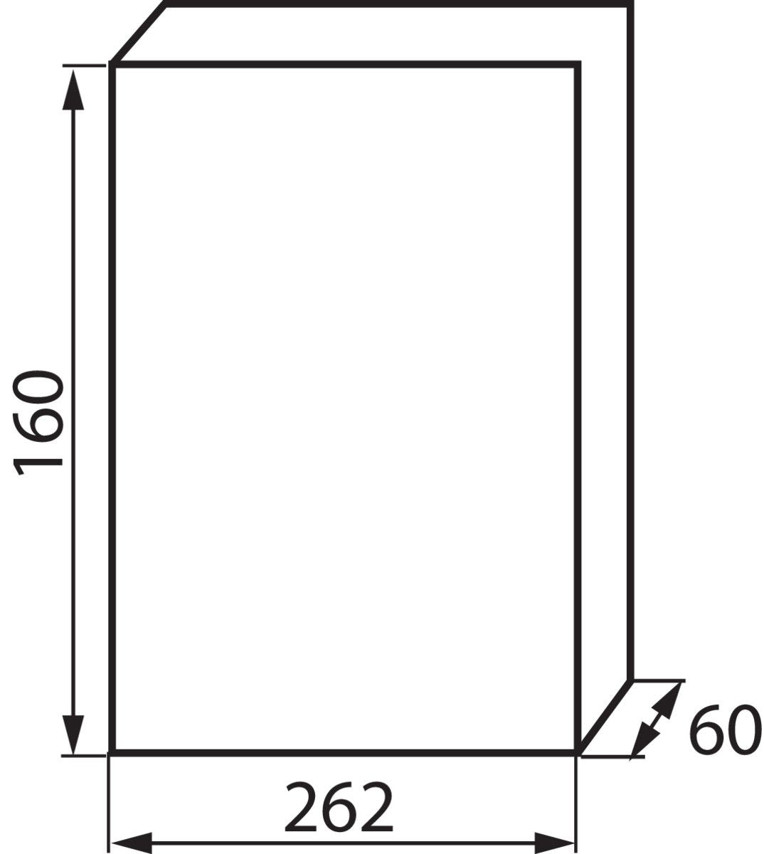 Verteilerkasten / Sicherungskasten / Stromverteiler, 1-reihig, 160 x 262 x 60, IP30, 230/400V