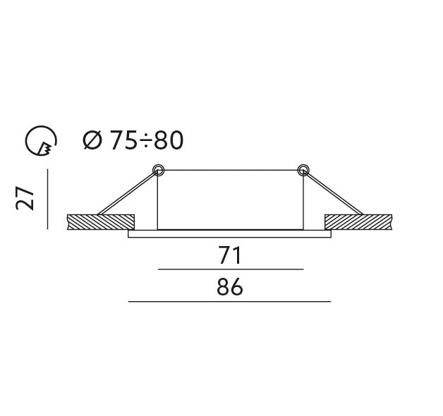 Recessed spotlight STAR made of aluminum round Ø86mm IP20 GU10 230V