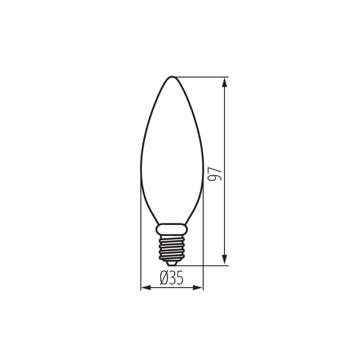 LED bulb transparent candle shape warm white or neutral white 4.5W E14 230V (F) 