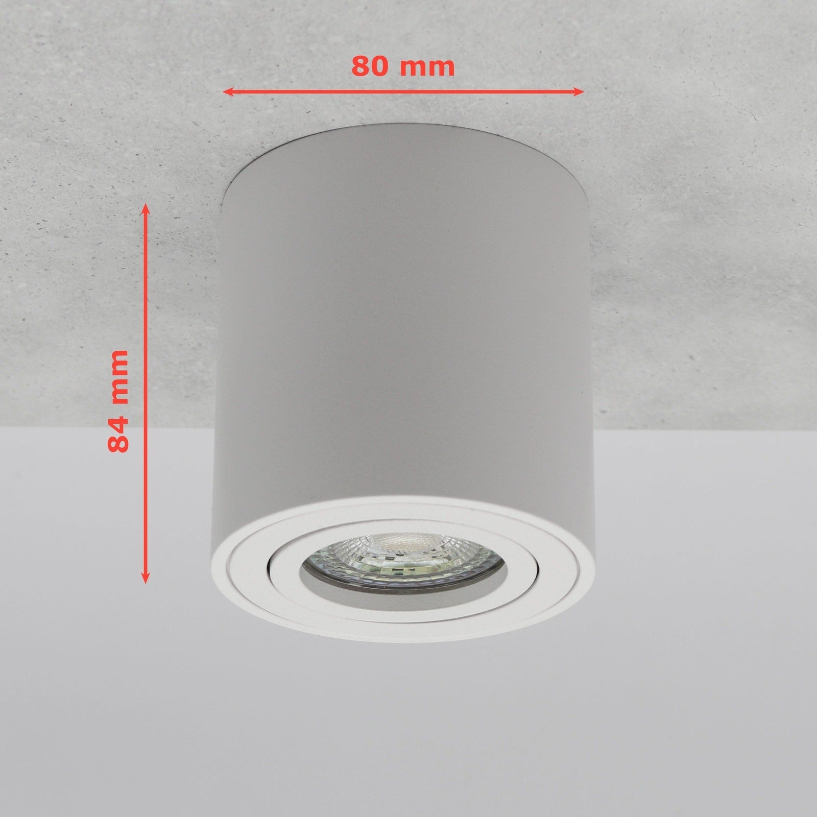 LED surface-mounted spotlight Milano | Round | Aluminium | Matt white | 6W | Warm white | Dimmable | IP20 | GU10 | 230V