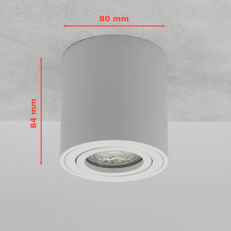 LED Aufbauleuchte 6.2W Dimmbar MILANO Rund Alu-Schwarz GU10 230V