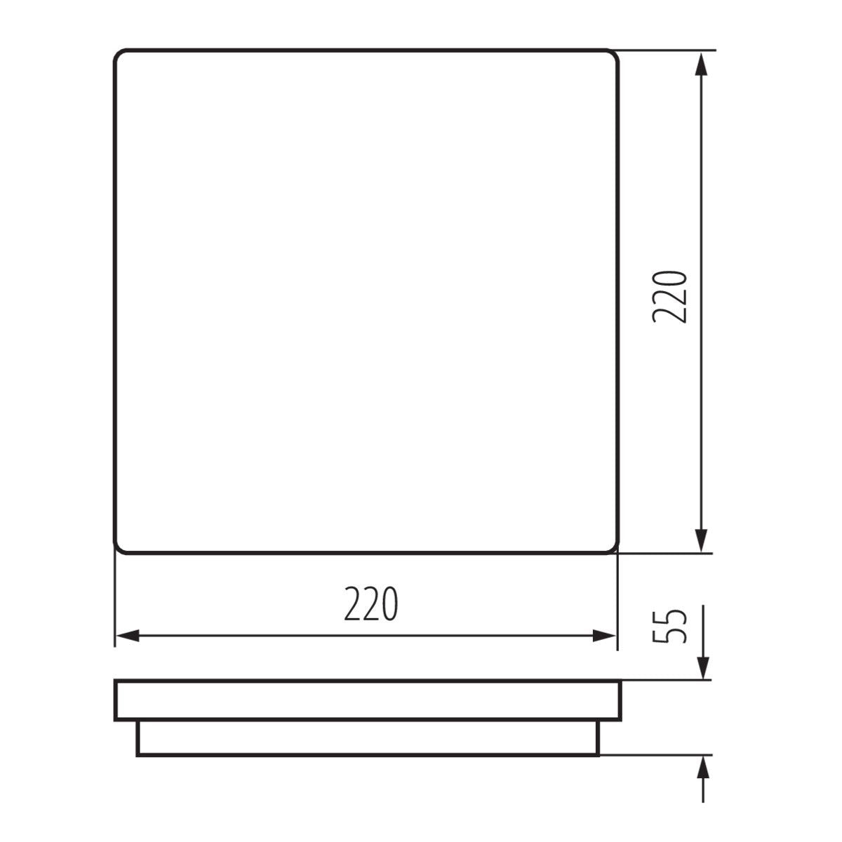 LED wall and ceiling light square graphite 18W neutral white IP54 230V 