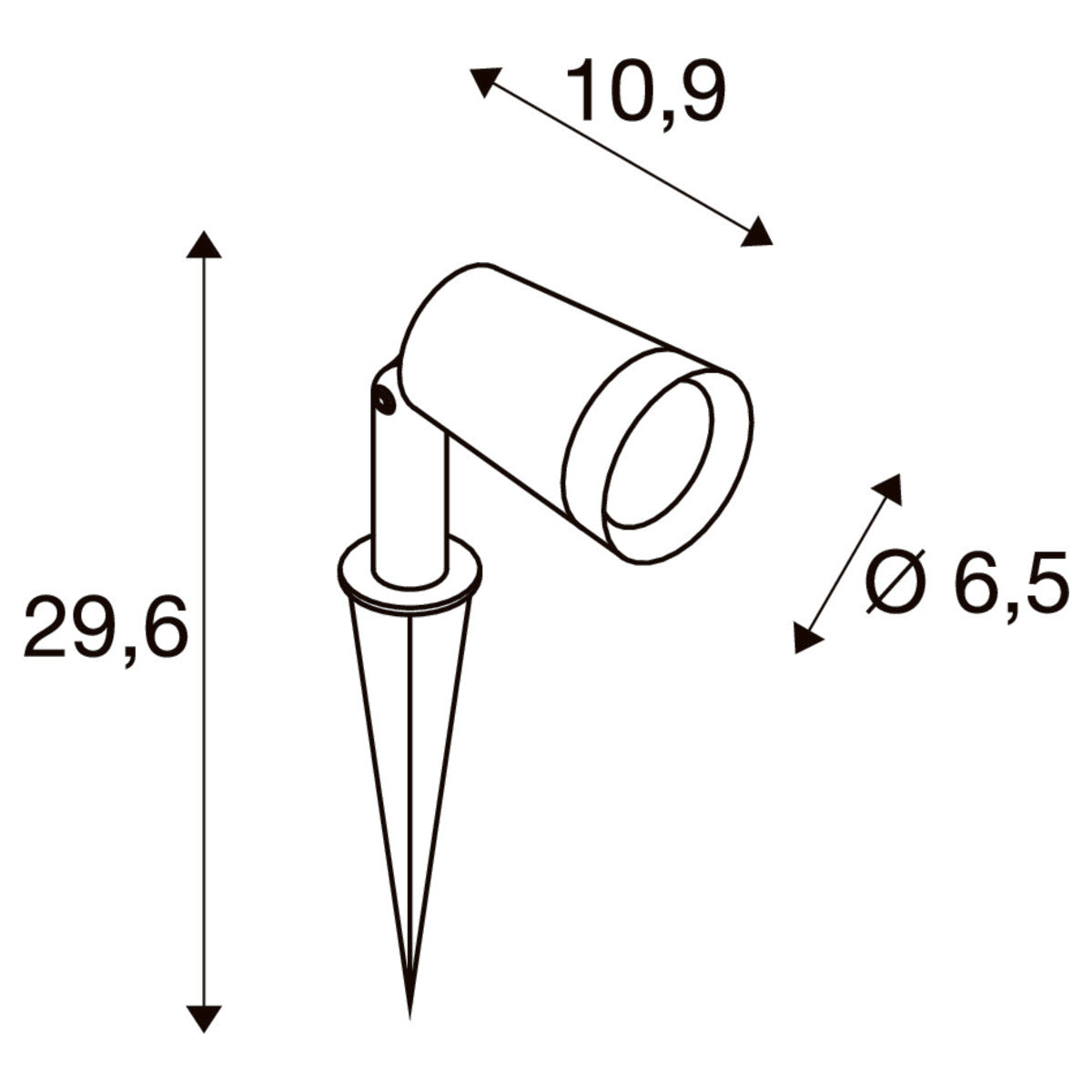 SLV SYNA PLANT LED-Gartenstrahler 1007146 – technische Zeichnung