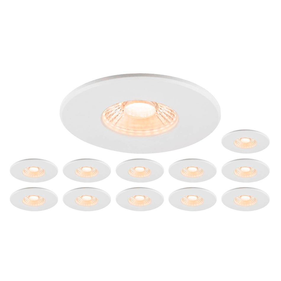 SLV Set 12X Einbaustrahler Universal Downlight Phase Ip65 38° Und 1007097 Universal Downlight Cover Ip65 Weiß
