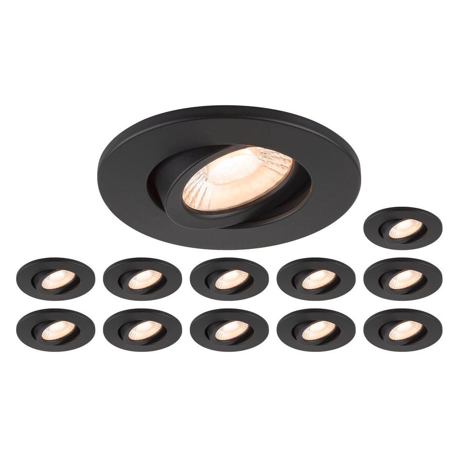 SLV Set 12X Einbaustrahler Universal Downlight Move Phase Ip20 38° Und 1007091 Universal Downlight Cover Ip20 Schwarz R