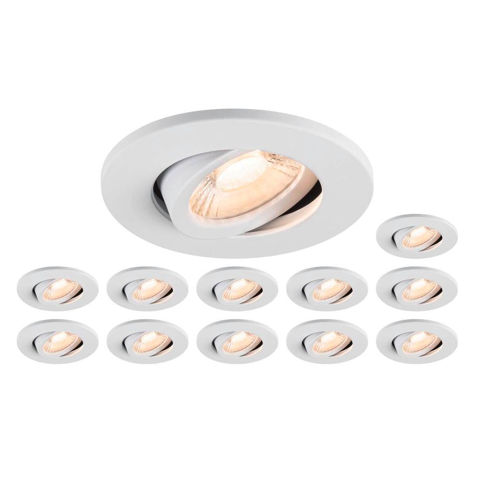 SLV Set 12X Einbaustrahler Universal Downlight Move Phase Ip20 38° Und 1007092 Universal Downlight Cover Ip20 Weiß