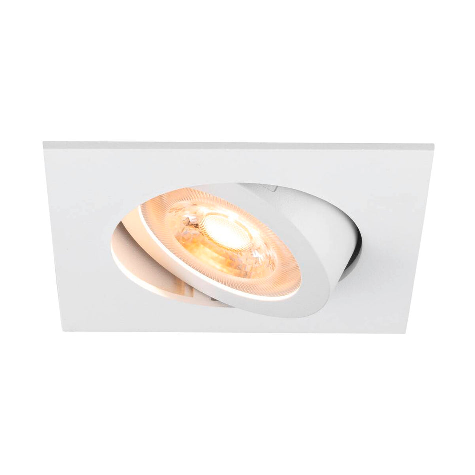 SLV LED Deckeneinbauleuchte 68 eckig max. 10W inkl. GU10 Fassung 230V weiß schwarz alu-gebürstet