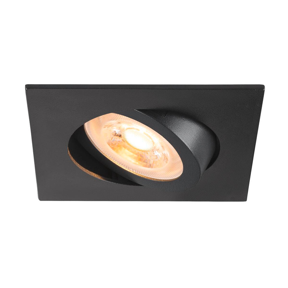 SLV LED Deckeneinbauleuchte 68 eckig max. 10W inkl. GU10 Fassung 230V weiß schwarz alu-gebürstet