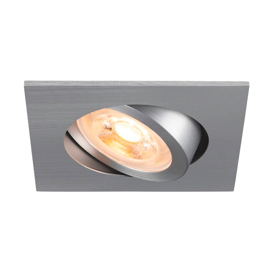 SLV LED Deckeneinbauleuchte 68 eckig max. 10W inkl. GU10 Fassung 230V weiß schwarz alu-gebürstet