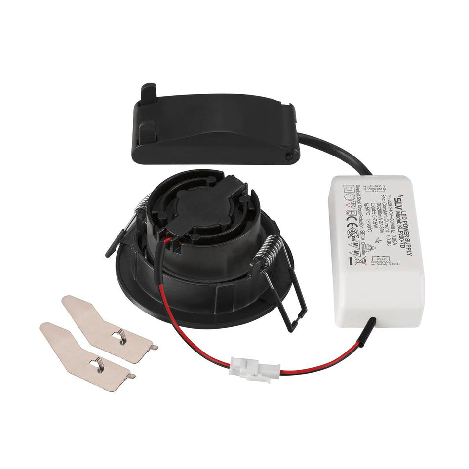 Nouveau plafonnier encastré Tria® 68 3000K 60° Ip 20 Rond Noir