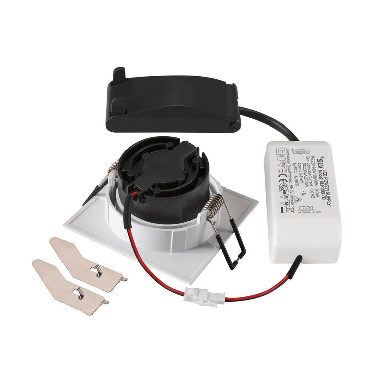 Plafonnier encastré New Tria® 68 3000K 38° Ip 20 Carré Blanc