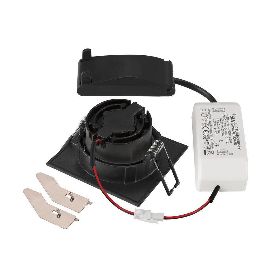 Plafonnier encastré New Tria® 68 3000K 60° Ip 20 Carré Noir
