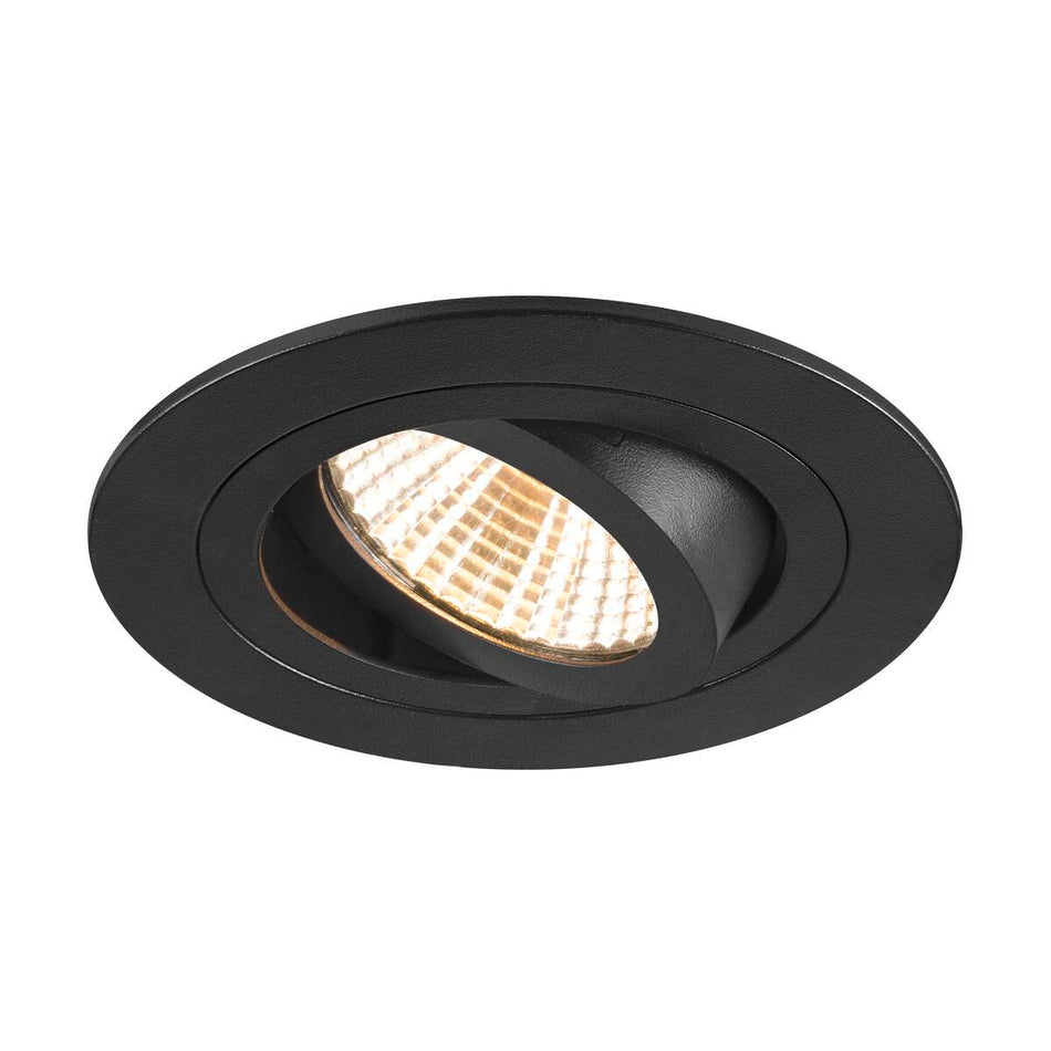 Plafonnier encastré New Tria® 75 3000K 38° Ip 20 Rond Noir