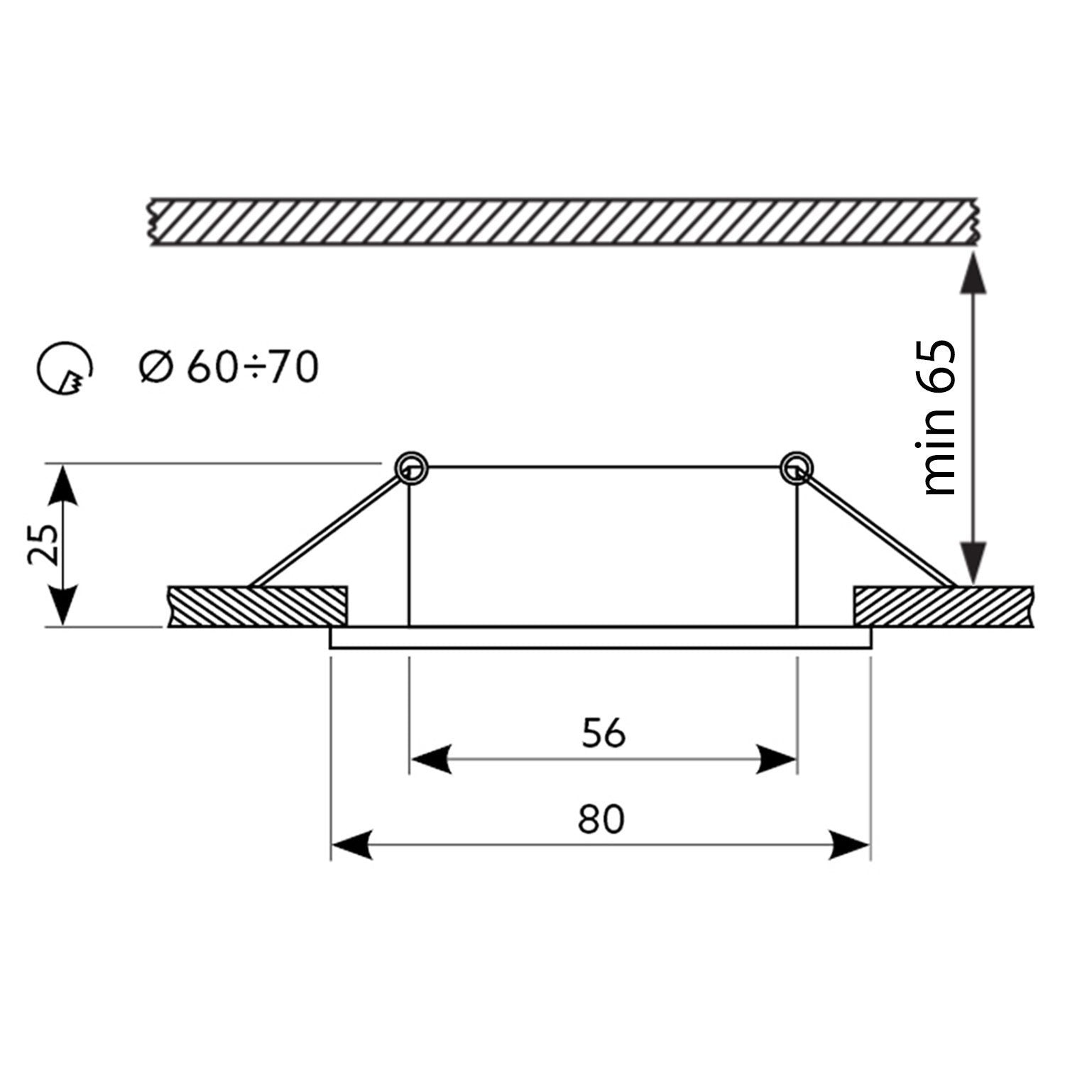 Einbaustrahler STAR MINI aus Aluminium Eckig 80mm x 80mm IP20 GU10 230V