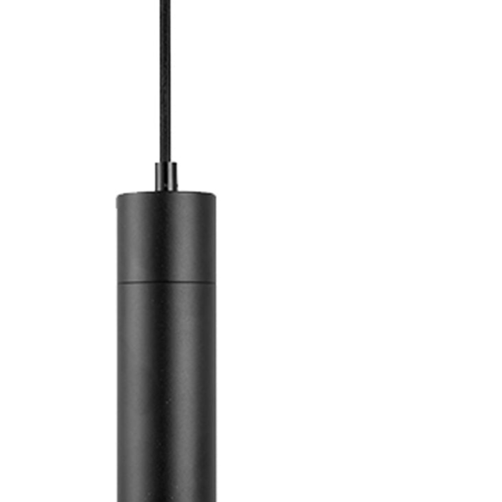 Suspension LED noire | Comprend un adaptateur de rail d'alimentation triphasé | avec prise GU10 et câble de 180 cm | 230V