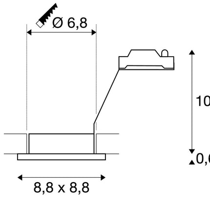 Einbau-Außendeckenleuchten DOLIX OUT Eckig Weiß max. 50W IP65 230V