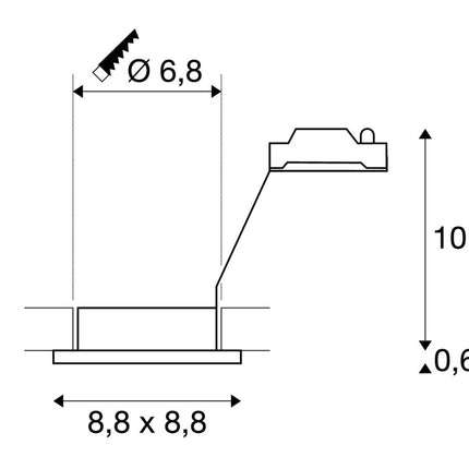 Einbau-Außendeckenleuchten DOLIX OUT Eckig Chrom matt max. 50W IP65 230V